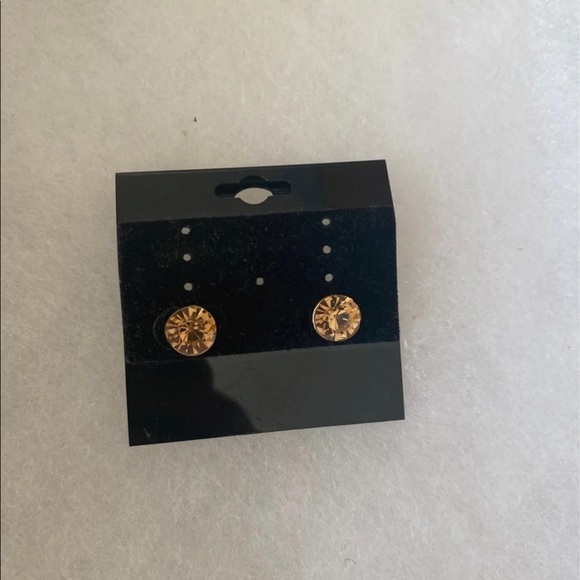 Round Stud Earrings Natural Citrine with post backing. New. - Picture 5 of 13